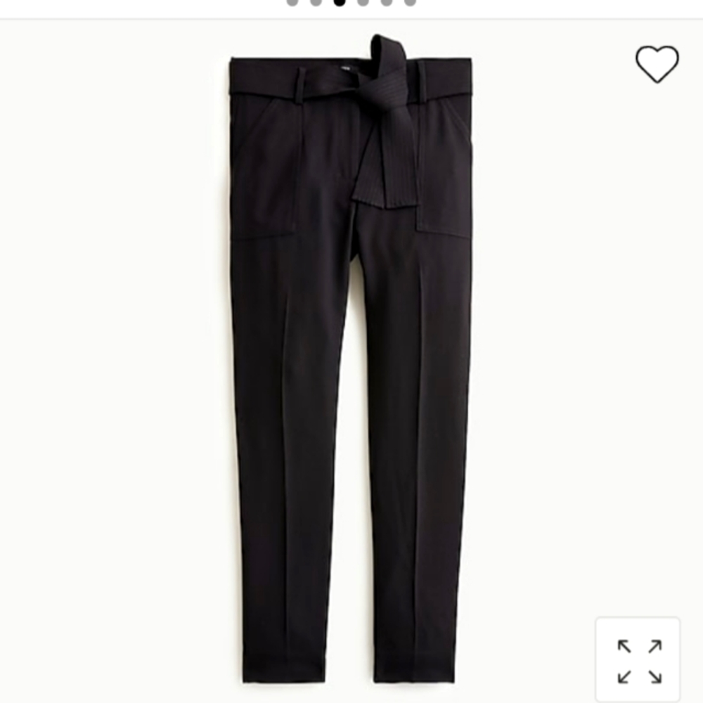 J Crew black trousers with tie belt